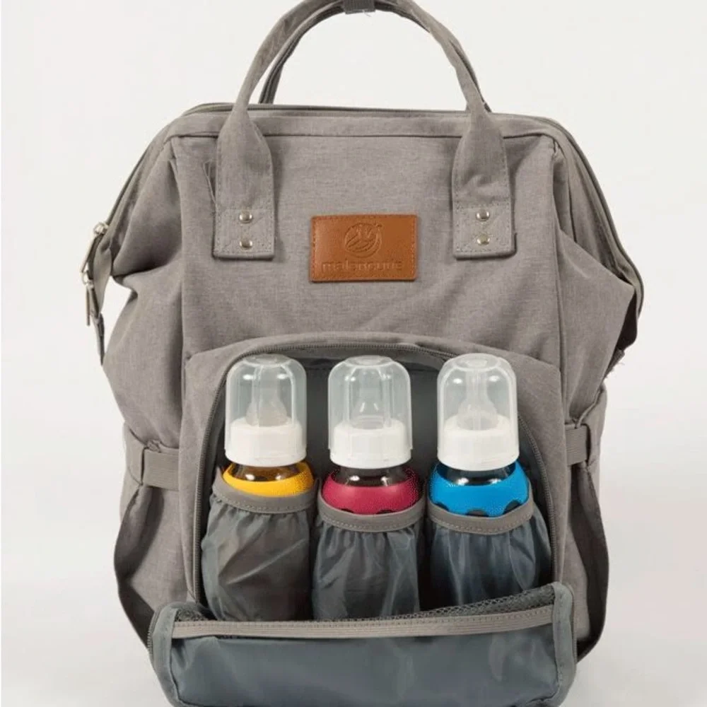 Stylish Gray Multi-Function Diaper Bag Backpack with Changing Pad. - Picture 13 of 13